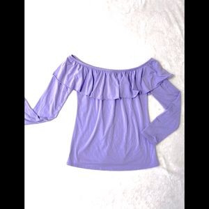 Lilly Pulitzer ruffle cold shoulder top S